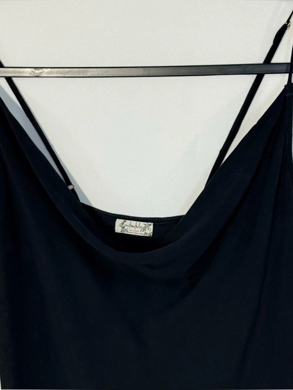 Itimately Free People Black Cowl Neck Slip Dress Ruffle Hem Size S - Picture 7 of 10
